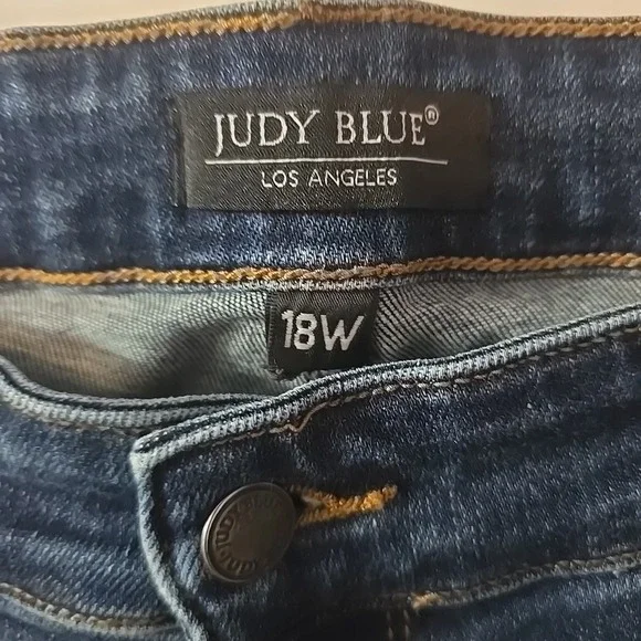 Judy Blue Jeans Womens Size 18W Blue Denim Slim Fit Pull On High Rise Stretch - Picture 3 of 9